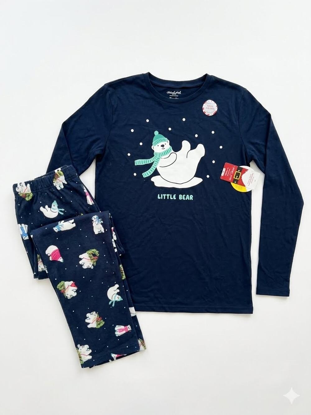 NEW! M 10/12 North Pole Trading Co. Polar Bear Matching Family Pajama Set Navy